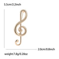 Polished Treble Clef Music Note Brooch Gold and Silver view 4