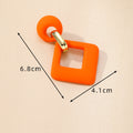 Matte Open Square Drop Earrings Gold Link 10 Colors view 2