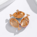 Aqua Pink Fish Enamel Metal Brooch Pin for Jackets and Lapels view 3
