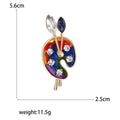 Enamel Artist Palette Brooch White Rainbow Two Styles view 5