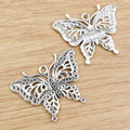 Large Openwork Butterfly Pendant in Antique Silver Finish view 3