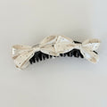 Polka Dot Satin Double Bow Black Claw Hair Clips Trio view 8
