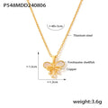 Gold Bow Shell Pendant Necklace Three Chain Styles view 7