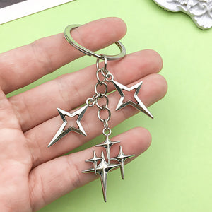 Zinc Alloy Celestial Keychains: Stars, Moons, Crosses, and Angels