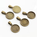 Round Cabochon Pendant Trays in Three Sizes and Two Finishes view 4