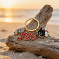 Gold Ring Graduation Cap Pencil Multi Charm Keychain view 3