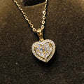 Heart-Shaped Double-Halo Pendant Necklace In Three Colors view 2