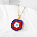 Red and Blue Evil Eye Keychains Necklaces and Earrings in Two Shapes view 8