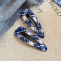 Fabric Geometric Snap Hair Clip Denim Plaid 3 Styles view 8