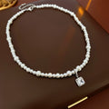 Multi Strand Floating Pearl Long Necklace Color Mix view 11