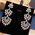 Silver Tone Crystal Floral Chandelier Earrings With Open Drops view 6