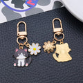 Daisy Cat Enamel Clasp Keychains in 8 Pictured Coat Colors view 3