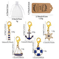 Nautical Enamel Charm Set Anchor Lifebuoy Sailboat Lighthouse view 2