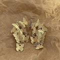 Textured Gold Butterfly Cluster Statement Stud Earrings view 6