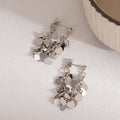 Silver Reflective Heart Sequin Cluster Hoop Stud Earrings view 3