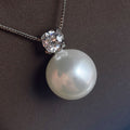 Silver Tone Faux Pearl Clear Stud Earrings Pendant Set view 6