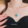 Silver Tone Crystal Drop Necklaces in Nine Colorful Designs view 4