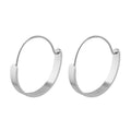 Gold And Steel Geometric Flat Band Hoop Earrings Pair view 7