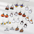 Silver Tone Halloween Enamel Hook Earrings in Twelve Novelty Designs view 1