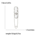 Oversized Safety Pin Brooch With Pearls and Crystals view 6