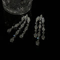 Crystal Oval Triple Drop Stud Earrings in Two Colors view 3