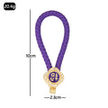 Braided Rope Zhao Charm Keychain Rhinestone Metal Pendant view 4