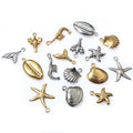 Seashell Starfish and Mermaid Tail Metal Charms for Jewelry view 5