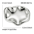 Organic Ripple Brooch in Polished Metal for Jackets and Scarves view 6