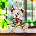 Jeweled Bicycle Bear Keychains in Blue Red Black and Assorted Colors view 8