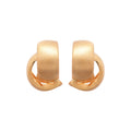 Brushed Gold Tone Curved Open Hoop Stud Earrings for Women view 5
