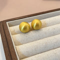 Gold and Silver Brushed Round Dome Stud Earrings in Five Sizes view 6