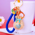 Pearl Pouch Keychains with Four-Leaf Caps and Braided Wrist Straps view 3