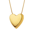 Puffy Heart Pendant Necklace Thin Snake Chain Gold Or Steel view 5