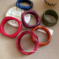 Chunky Acrylic Geometric Faceted Bangle Bracelet 20 Colors view 4
