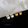 Brushed Gold And Silver Tone Rounded Square Stud Earrings In Two Colors view 1