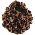 Coffee Brown Leopard Fabric Rose Flower Claw Clip Style view 5