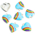 Rainbow Enamel Heart Jewelry Components For DIY Earrings And Bracelets Charms view 4
