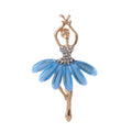 Red Gold Tone Ballet Dancer Crystal Four Designs Metal Brooch Pin view 7