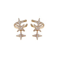 Gold and Silver Tone Crystal Star Ear Cuffs Statement Jewelry view 5