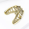 Openwork Rib Cage Brooch Metal Skeleton Accent Pin view 4