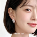 Silver Perfume Bottle Stud Earrings Pink Crystal Pearl Cap view 2