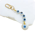 Gold-Tone Evil Eye Bead Keychain With Glass Disc Pendant view 5
