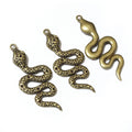 Textured Snake Metal Charms in Four Size and Finish Options view 3