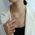 Gold Cuban Chain MORE Letter Charm Necklace Drop M Pendant view 4
