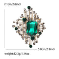 Geometric Starburst Crystal Brooch in Blue Green or Mauve view 7