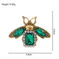 Green Gold Tone Bee Crystal Three Designs Metal Brooch Pin view 2