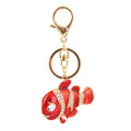 Rhinestone Striped Fish Alloy Keychain With Gold-Tone Hardware view 5