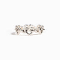 White Gold Tone Linked Heart Band Finger Ring Sizes 6-10 view 5