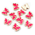 Colorful Enamel Butterfly Charms with Gold Tone Edges view 12