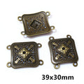 Antique Bronze Ornate Multi-Loop Cabochon Connectors view 9